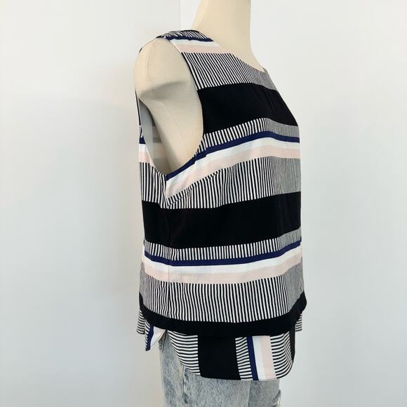 Kate Spade Bay Stripe Layered Sleeveless Blouse Top Multi-Color XL - Picture 4 of 11